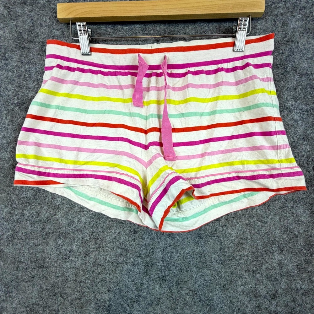 J.Crew‎ Sleepwear Shorts Womens Small Rainbow Striped Stretch Drawstring Summery